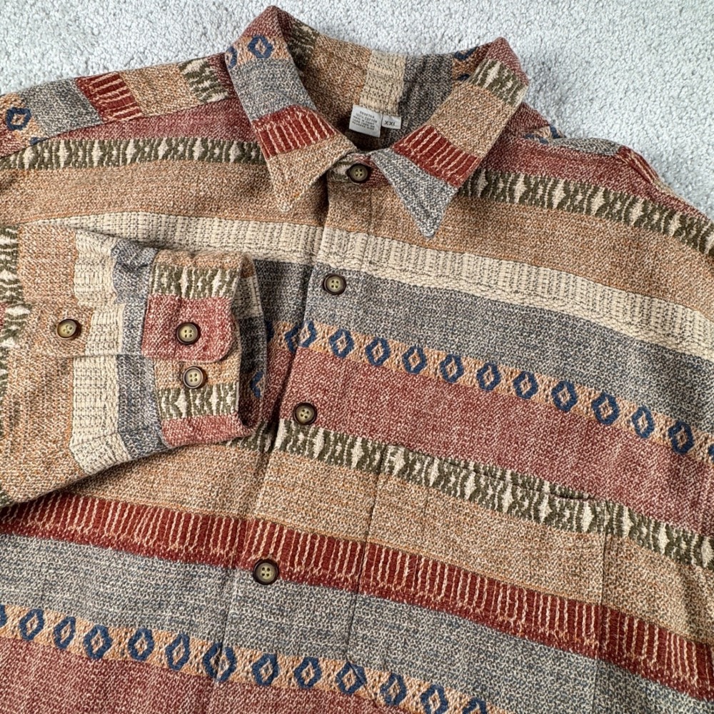 The Territory Ahead Shirt XXL Multicolor Southwest Tribal Cotton Flannel 2XL